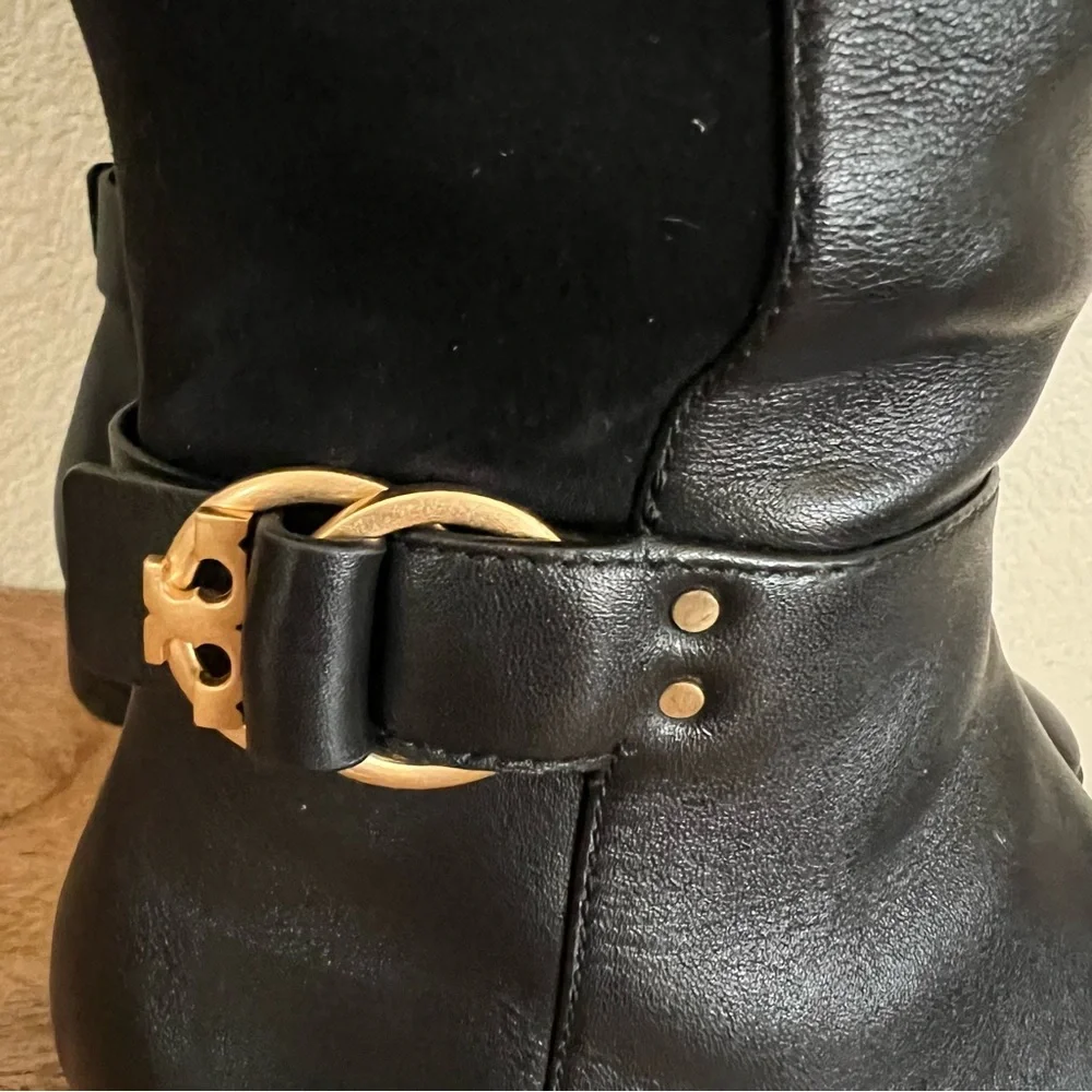 Tory Burch Marsden Over The Knee Black Leather Boots Size 9M